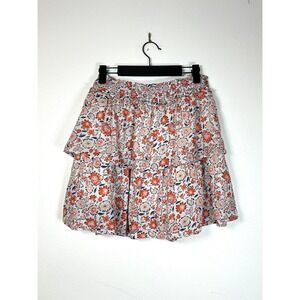 Vineyard Vines Ivy Ruffle Skirt‎ girls XL orange poppy tiered short preppy mini